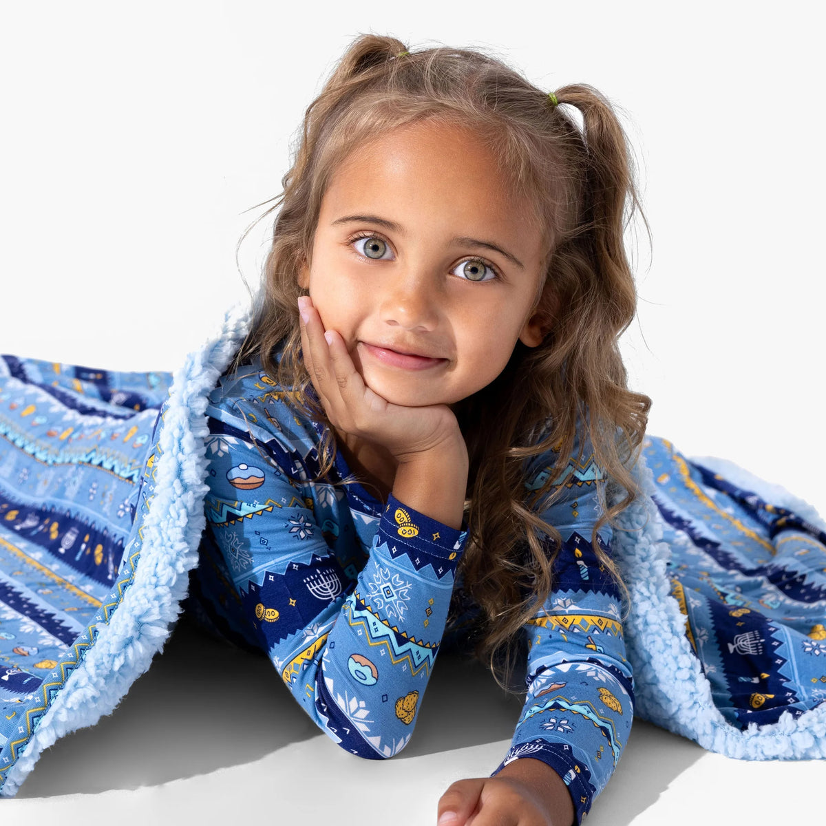 Hanukkah Fair Isle Bamboo Sherpa Blanket