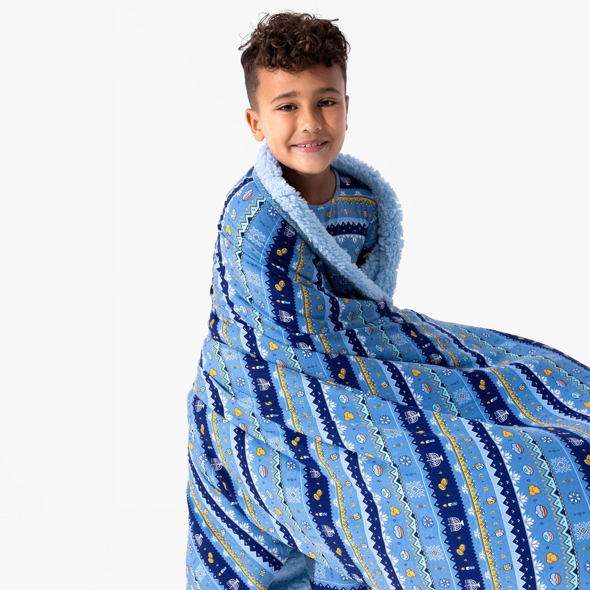 Hanukkah Fair Isle Bamboo Sherpa Blanket