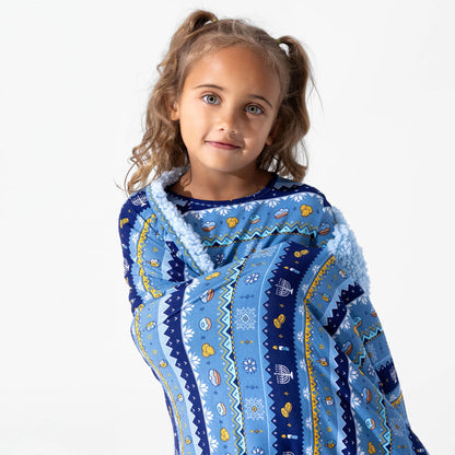 Hanukkah Fair Isle Bamboo Sherpa Blanket