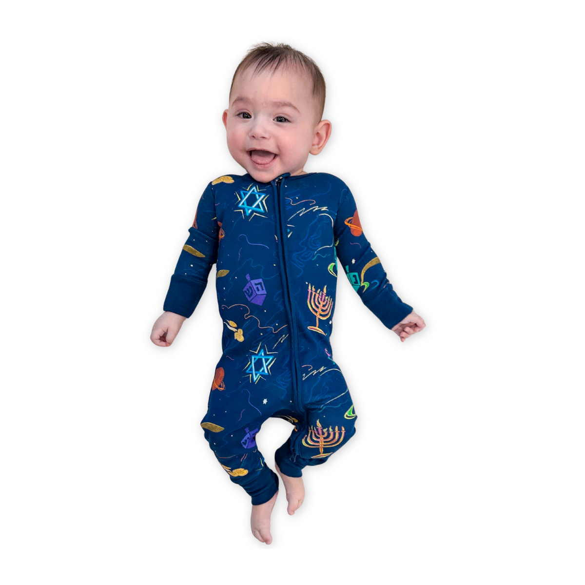 Hanukkah Space Baby Pajamas