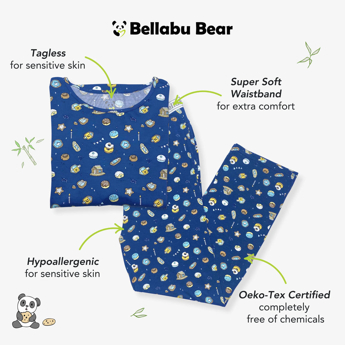 Hanukkah Cookies Bamboo Kids Pajamas
