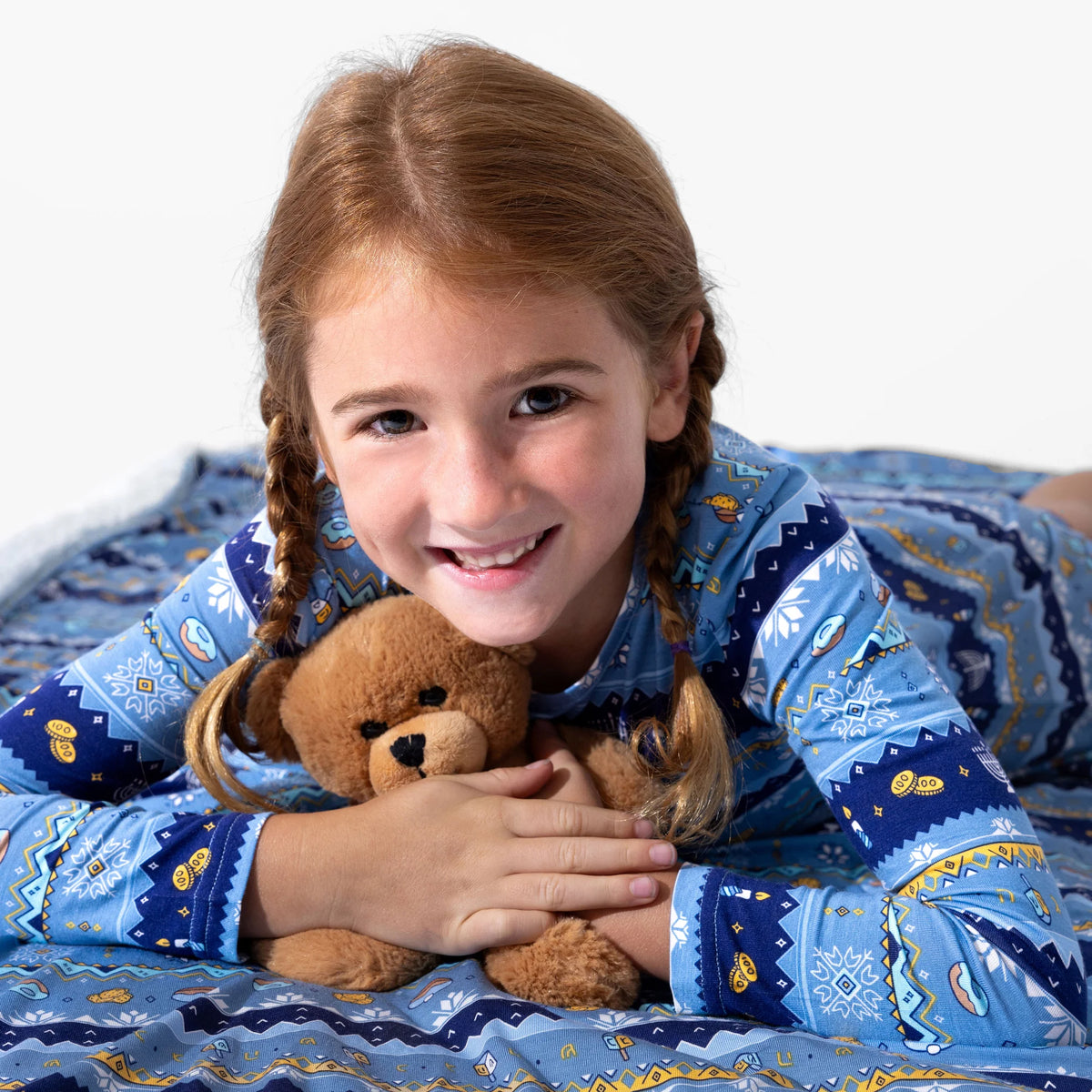 Hanukkah Fair Isle Bamboo Sherpa Blanket