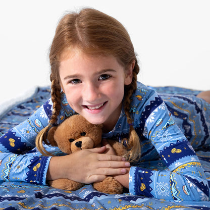 Hanukkah Fair Isle Bamboo Sherpa Blanket