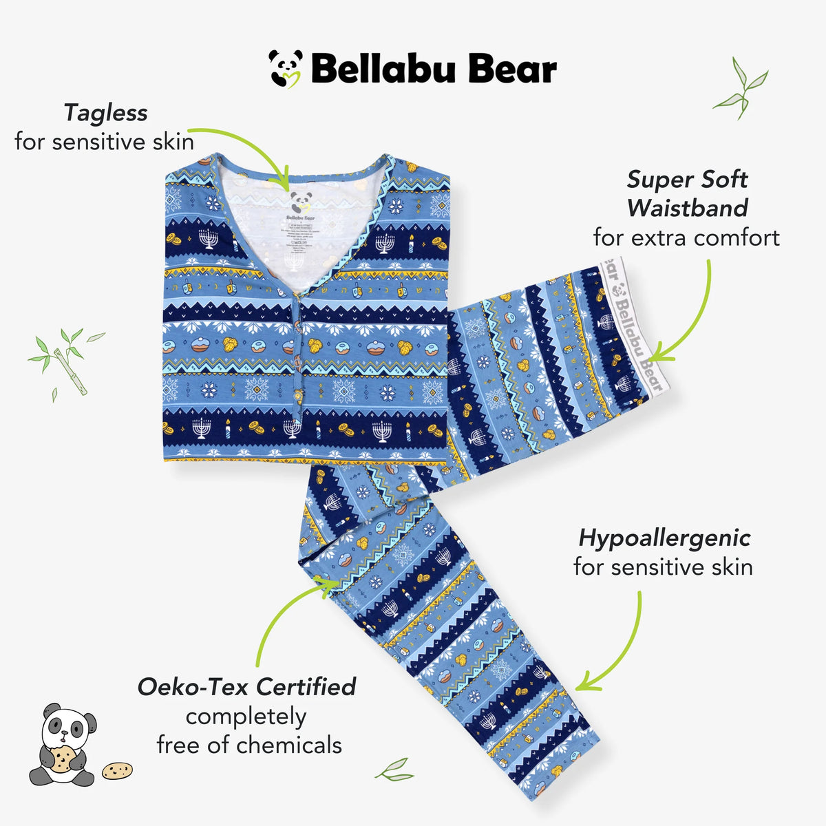 Hanukkah Fair Isle Bamboo Women's Pajama Set