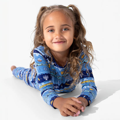 Hanukkah Fair Isle Bamboo Kids Pajamas
