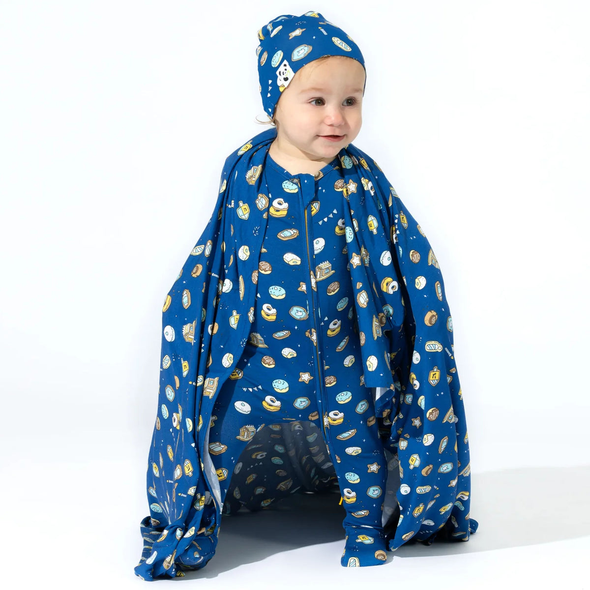 Hanukkah Cookies Bamboo Swaddle & Beanie Set